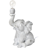 Graphite Resin Elephant Table Lamp
