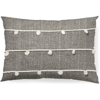 Dark Blue And Beige Lumbar Accent Pillow Cover