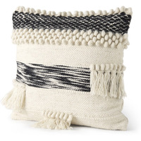 Boho Black And White Accent Pillow Cover