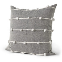 Dark Gray Detailed Pillow Cover