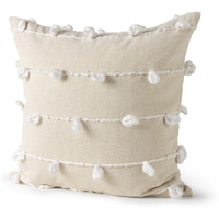 Clouds On Cream Canvas Square Pillow Cover