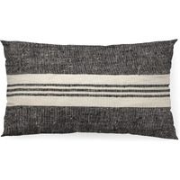 Black And White Striped Lumbar Accent Pillow Cover
