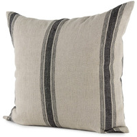 Beige And Black Striped Pillow Cover