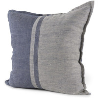 Gray And Blue Color Block Pillow Cover
