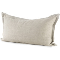 Cream Bordered Lumbar Pillow Cover