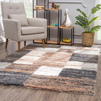 8 X 11 Beige Modern Blocks Area Rug
