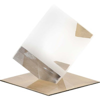 5"" Optical Glass Cube And Gold Sculpture