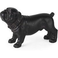 Black Resin Bulldog Sculpture