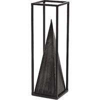 Petite Black Metal Framed Pyramid Decor Piece