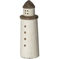 White Petite Rustic Wooden Lighthouse