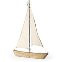 Wooden Sailboat Sculpture