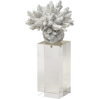 10"" White Contempo Coral And Glass Sculpture