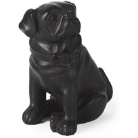 Black Resin Pug Dog Sculpture