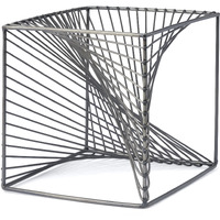 Contemporary Gray Metal Cubed Decor Piece