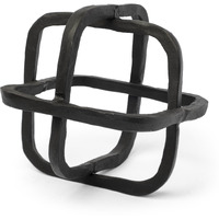 Black Metal Cube Shaped Link Sculpture