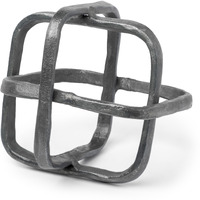Silver Metal Cubed Shaped Link Sculpture