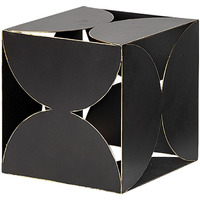 6"" Contemporary Black Metal Geo Cube Sculpture
