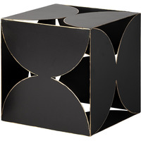 8"" Contemporary Black Metal Geo Cube Sculpture