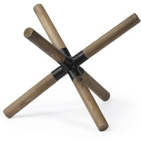 Wood And Metal Jack Shaped Decor Piece