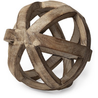 Brown Wooden Hollow Orb Sculpture