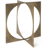 10"" Burnished Gold Metal Circle Square Sculpture