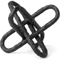 Black Textured Metal Chain Link Sculpture
