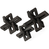 Set Of Three Black Metal Decorative Jacks