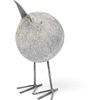 Off White Resin Bent Bird Sculpture