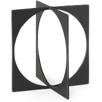 9"" Charcoal Gray Metal Circle Square Sculpture