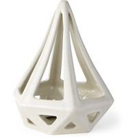 White Crackle Glaze Ceramic Conical Sculpture