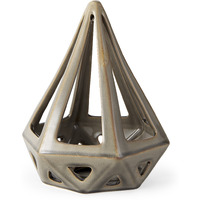 Khaki Crackle Glaze Ceramic Conical Sculpture