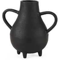 Black Matte Metal Two Handle Vase
