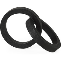 Two Ring Black Hammered Metal Sculpture