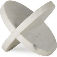 White Marble Geometric Circular Sculpture