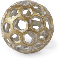 Petite Gold Metal Hollow Orb Sculpture