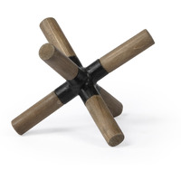 Petite Wood And Metal Jack Shaped Decor Piece