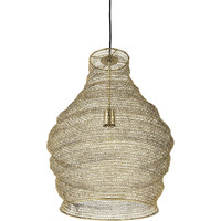 Gold Metal Wire Mesh Hanging Pendant Light