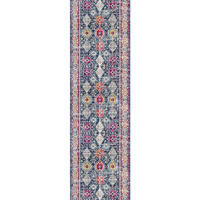 2 X 5 Navy Traditional Decorative Area Rug