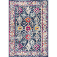 8 X 11 Navy Traditional Decorative Area Rug