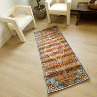 2 X 4 Rustic Orange Medallion Area Rug