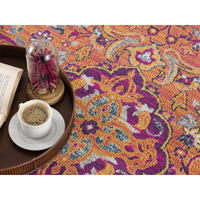 2 X 6 Rustic Orange Medallion Area Rug