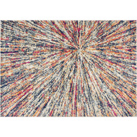 7 X 10 Cream Celestial Burst Abstract Area Rug