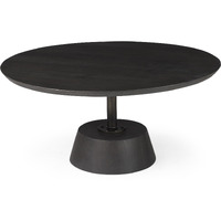 Black Wooden Pedestal Base Coffee Table