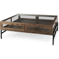 Rustic Dark Brown Brown Shadowbox Coffee Table