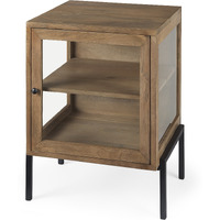 Rustic Honey Brown And Black Shadowbox Cabinet