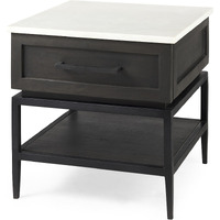 Updated Rustic Dark And Light Marble Top Cabinet