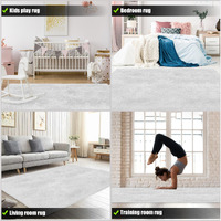 4 X 5 White Solid Modern Area Rug