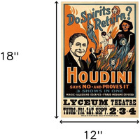 12"" X 18"" Houdini Spirits Vintage Magic Poster Wall Art