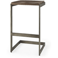 30"" Warm Brown Cheeky Wood And Metal Bar Stool