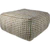 Natural Hemp Dotted Rectangle Pouf